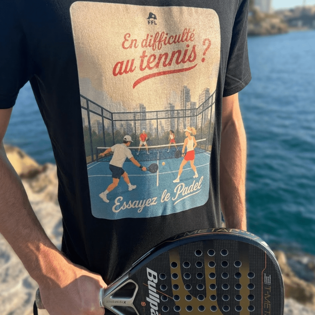 T-shirt "En difficulté au tennis ? Essayez le Padel" - Shop FFL